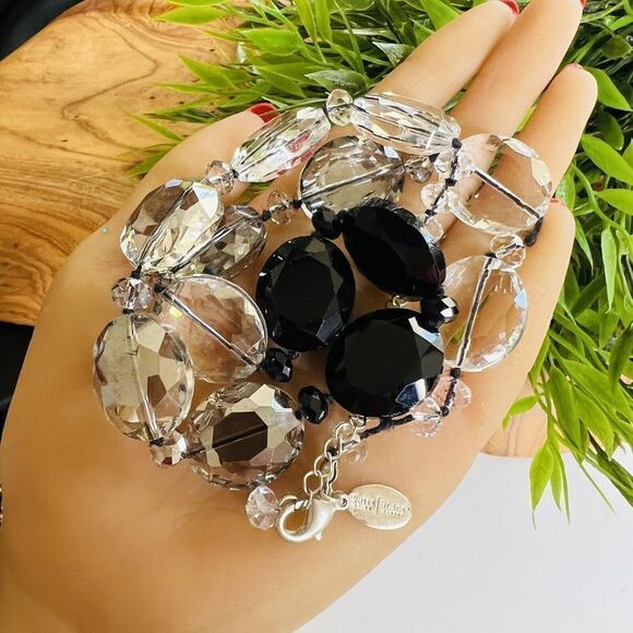 WHBM Chunky Crystal Glass Ombre Necklace White House Black Market Sparkling 1364 - Picture 6 of 12